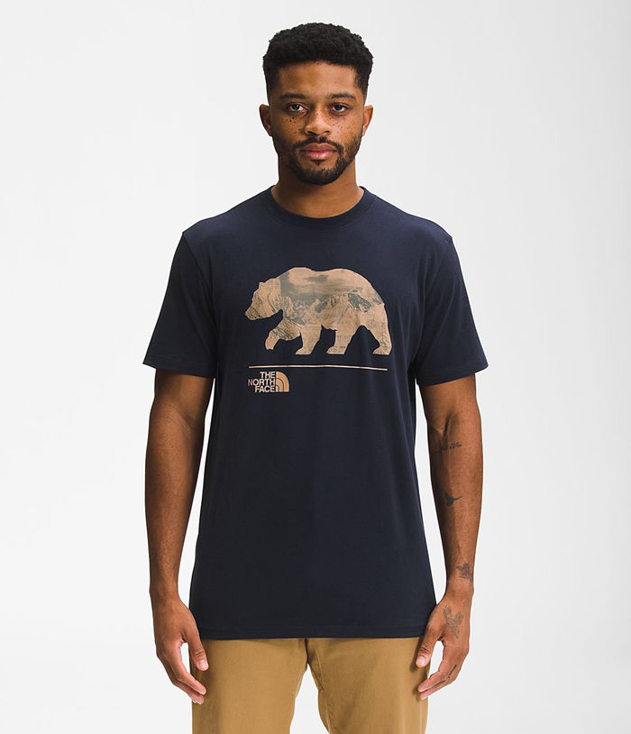 The North Face T-Shirts Bearscape Short Sleeve Navy - Mens - Thailand WCLFI-2617